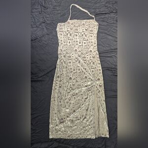 Fashion Brand Company Letter Halter Dress